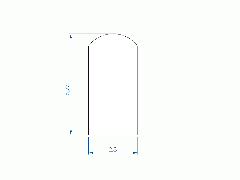 Silicone Profile P94781D - type format D - irregular shape