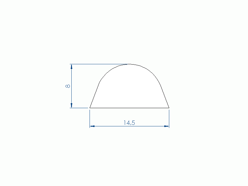 Silicone Profile P94781R - type format D - irregular shape