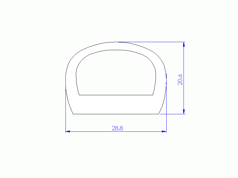 Silicone Profile P94850 - type format D - irregular shape