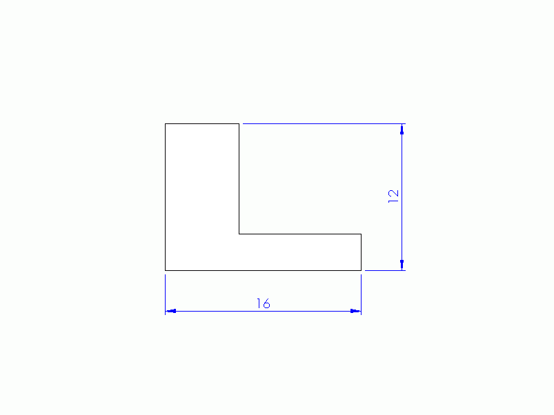 Silicone Profile P94850D - type format L - irregular shape