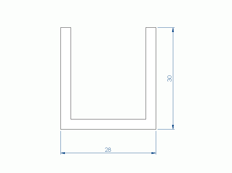 Silicone Profile P94850DF - type format U - irregular shape