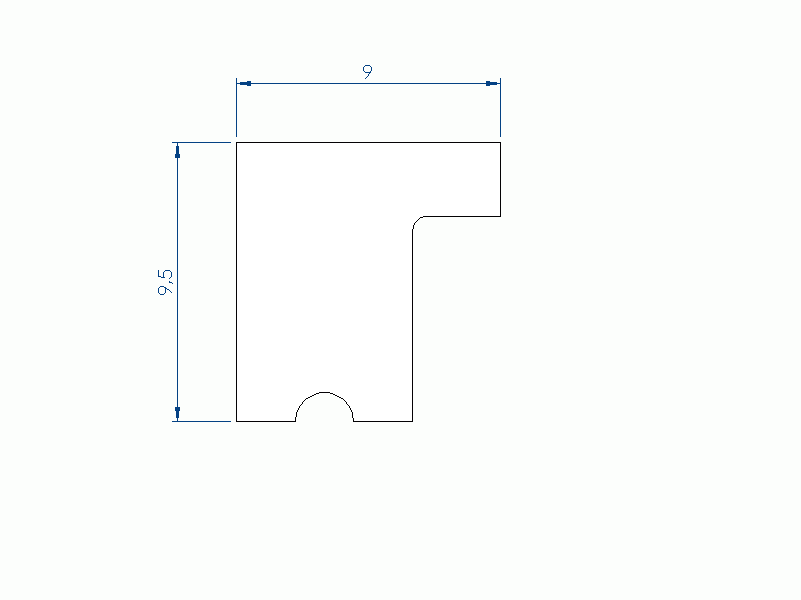 Silicone Profile P94850DT - type format L - irregular shape