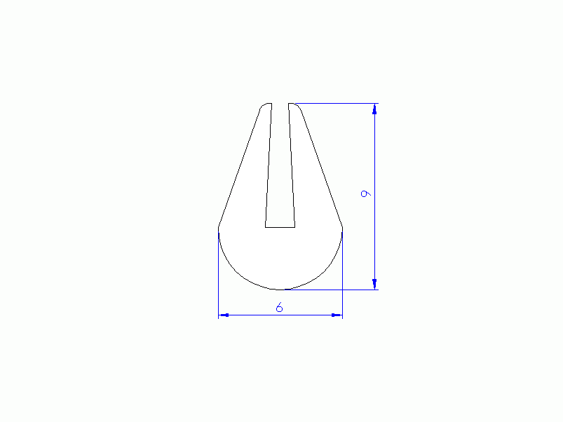 Silicone Profile P94930 - type format U - irregular shape