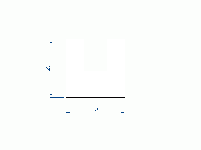 Silicone Profile P95127L - type format U - irregular shape