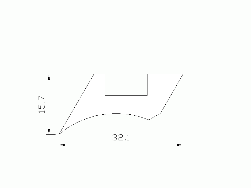 Silicone Profile P951A - type format U - irregular shape