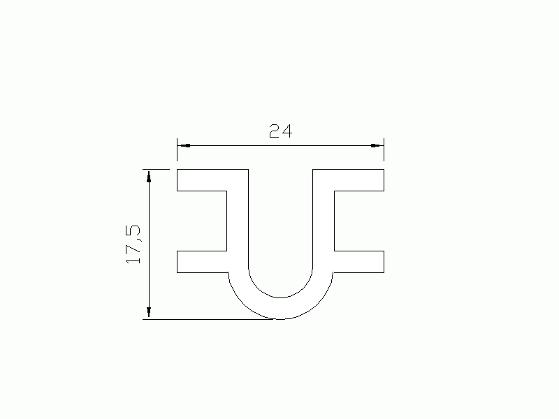 Silicone Profile P951B - type format U - irregular shape