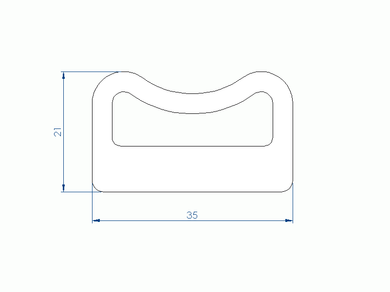 Silicone Profile P95240V - type format D - irregular shape