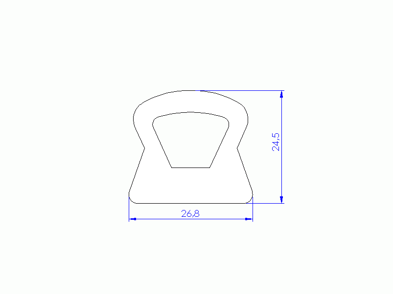 Silicone Profile P95257 - type format D - irregular shape