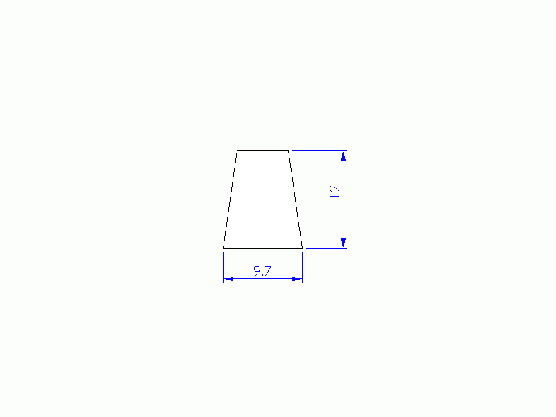 Silicone Profile P95366B - type format Trapezium - irregular shape