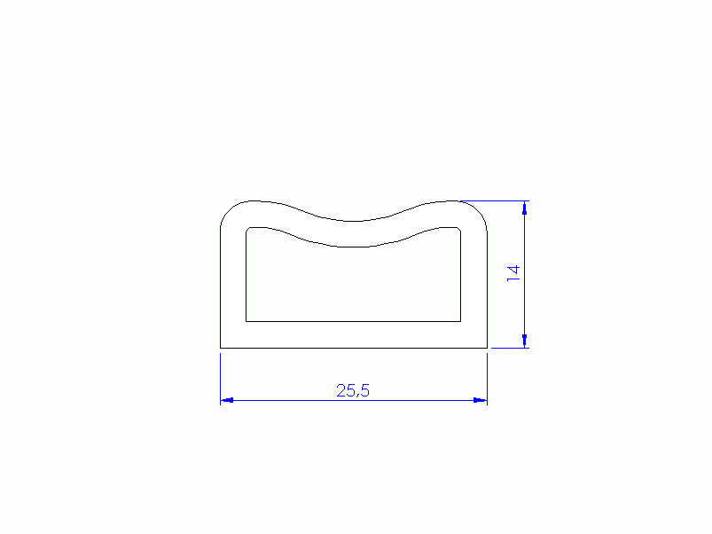 Silicone Profile P95404A - type format D - irregular shape