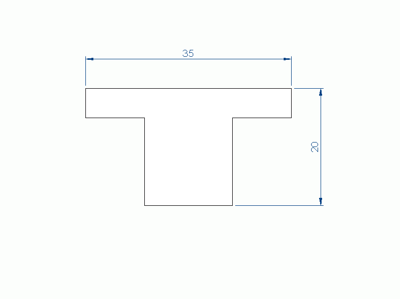 Silicone Profile P95606B - type format T - irregular shape