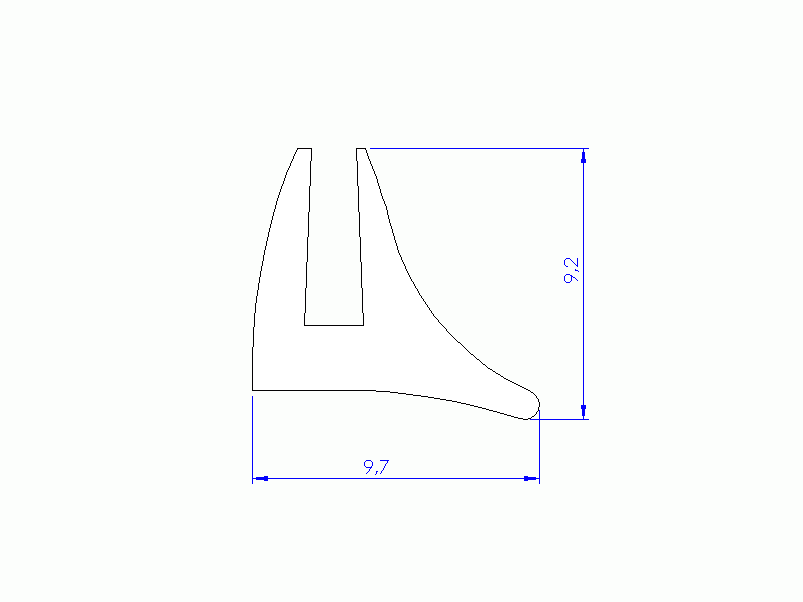 Silicone Profile P95746 - type format U - irregular shape