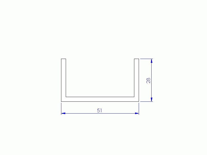 Silicone Profile P95880 - type format U - irregular shape