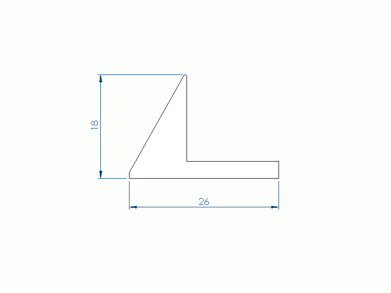 Silicone Profile P96182BG - type format Lipped - irregular shape