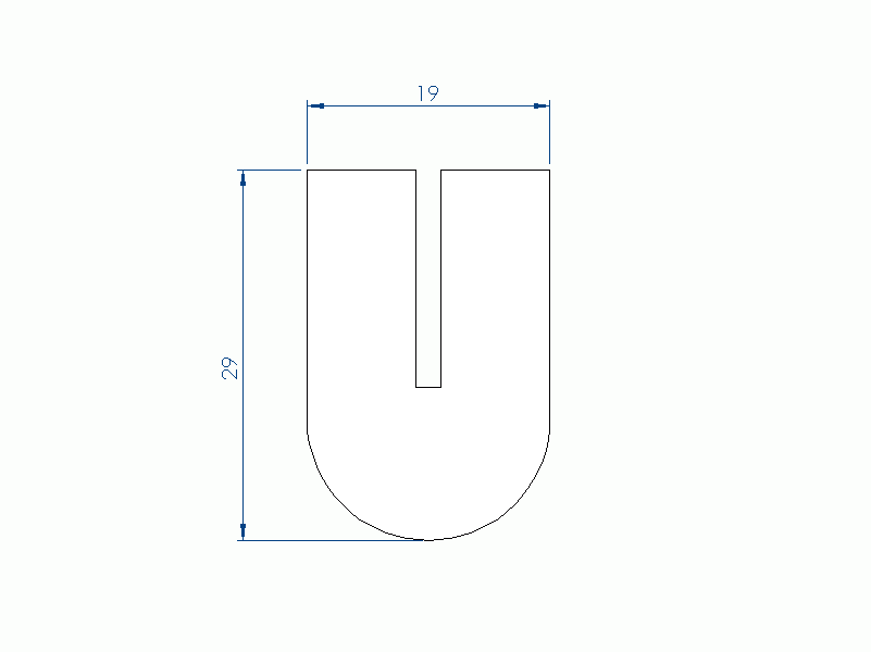 Silicone Profile P96226A - type format U - irregular shape