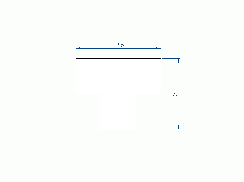 Silicone Profile P96334 - type format T - irregular shape