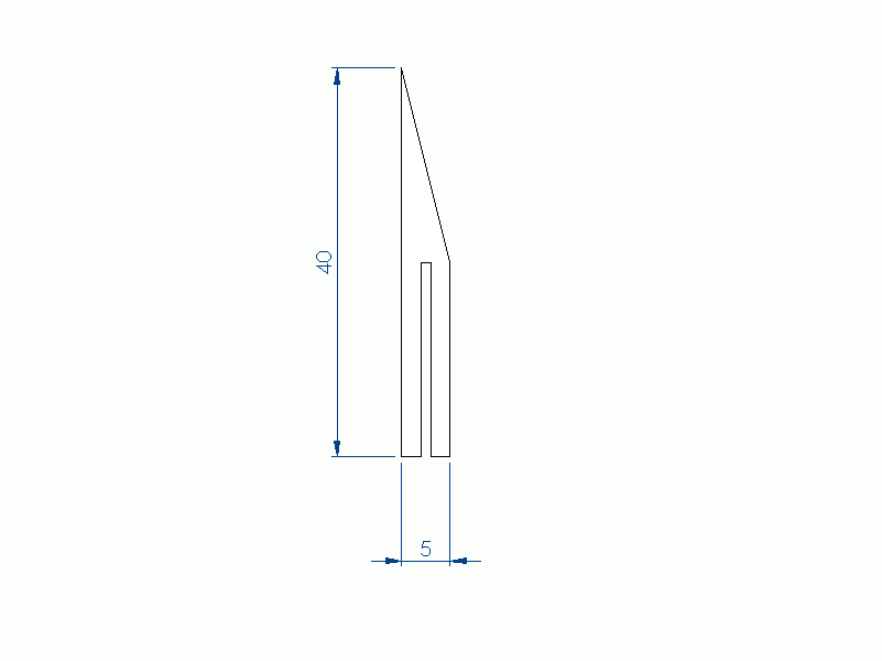 Silicone Profile P96370 - type format Flat Silicone Profile - irregular shape