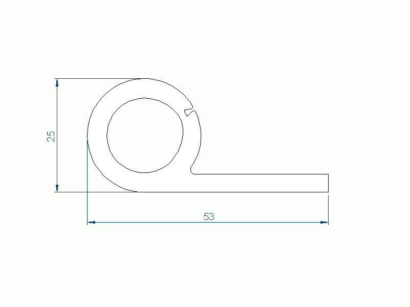 Silicone Profile P96481 - type format solid b/p shape - irregular shape