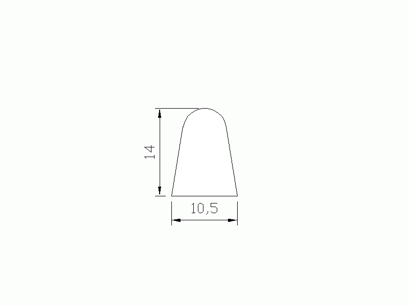 Silicone Profile P965A6 - type format D - irregular shape