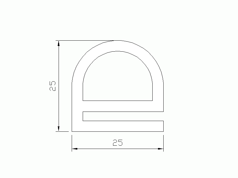 Silicone Profile P965AE - type format e - irregular shape