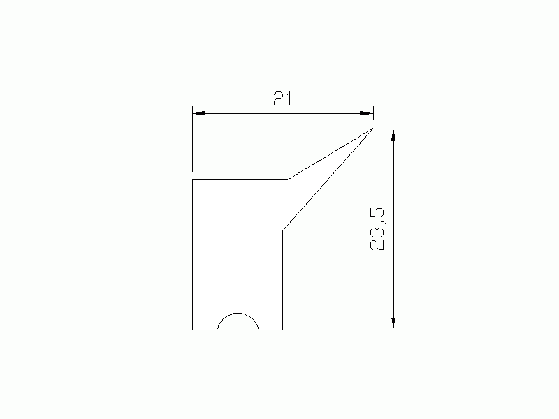 Silicone Profile P965CF - type format Lipped - irregular shape