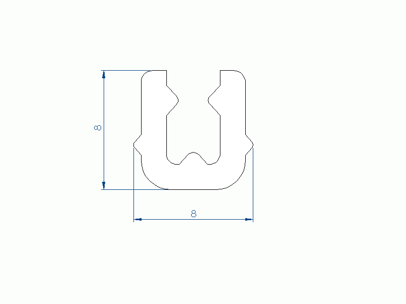 Silicone Profile P96619D - type format U - irregular shape