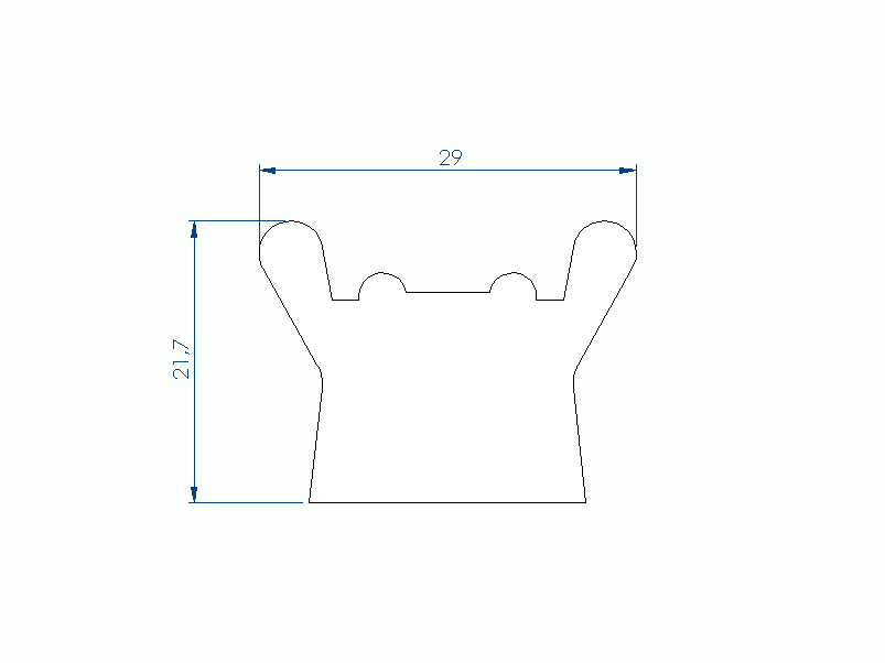 Silicone Profile P96913CM - type format Horns - irregular shape