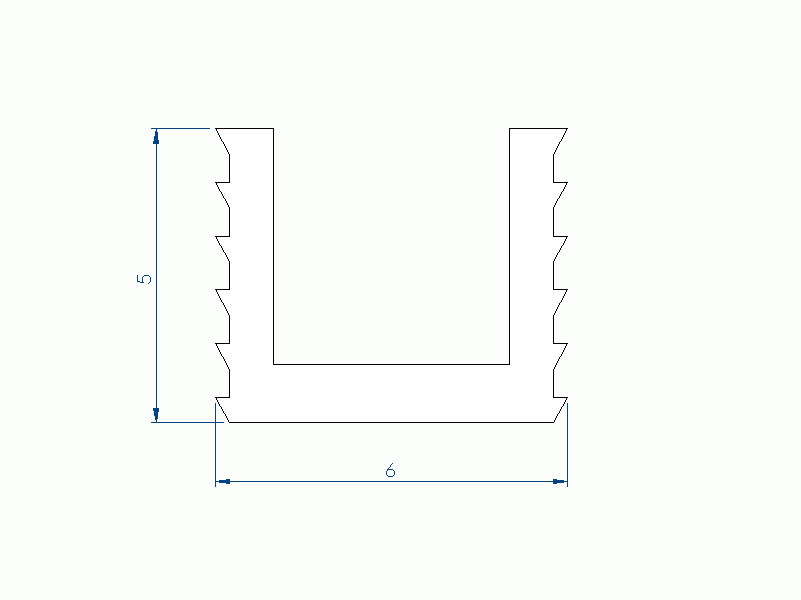 Silicone Profile P96929C - type format U - irregular shape