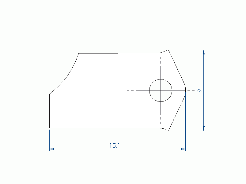 Silicone Profile P97167O - type format Trapezium - irregular shape