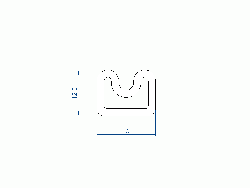 Silicone Profile P97279EM - type format D - irregular shape