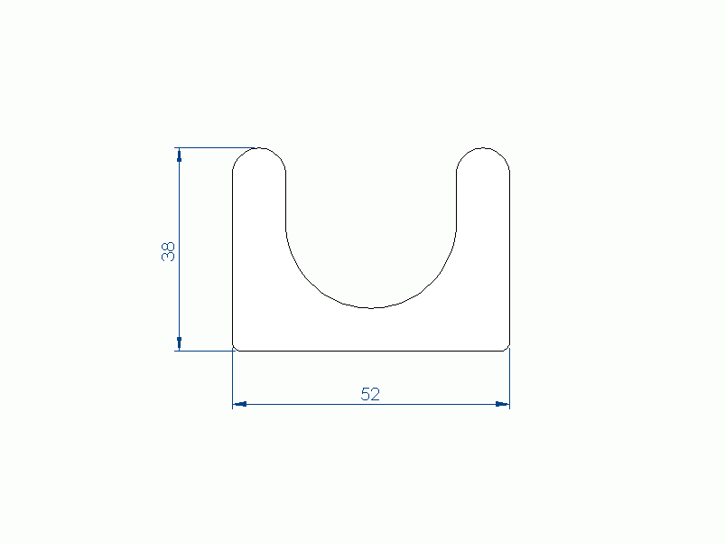 Silicone Profile P97279IP - type format U - irregular shape