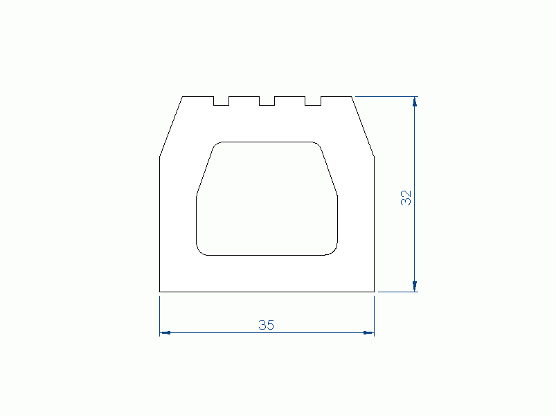 Silicone Profile P97424L - type format Trapezium - irregular shape