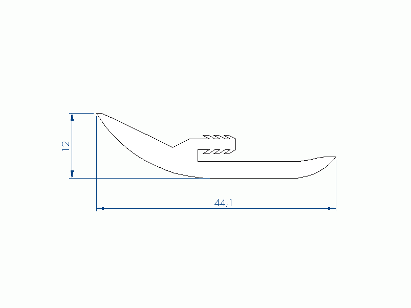 Silicone Profile P97594DA - type format U - irregular shape