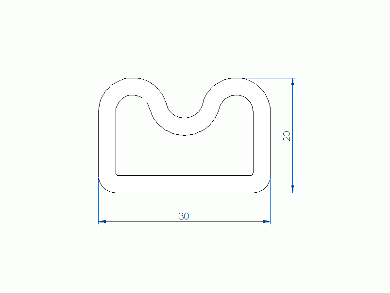 Silicone Profile P97594U - type format D - irregular shape