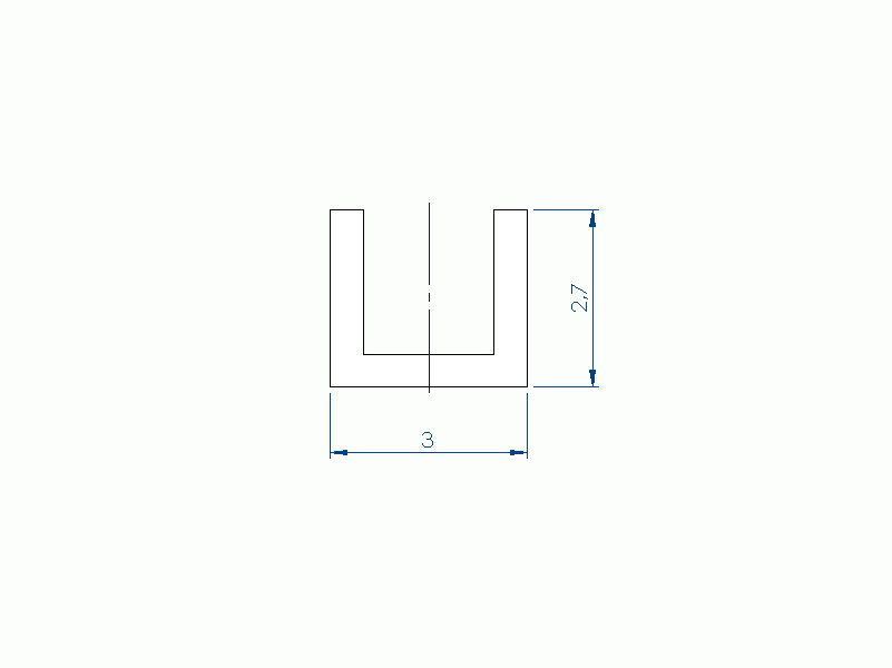 Silicone Profile P97806A - type format U - irregular shape