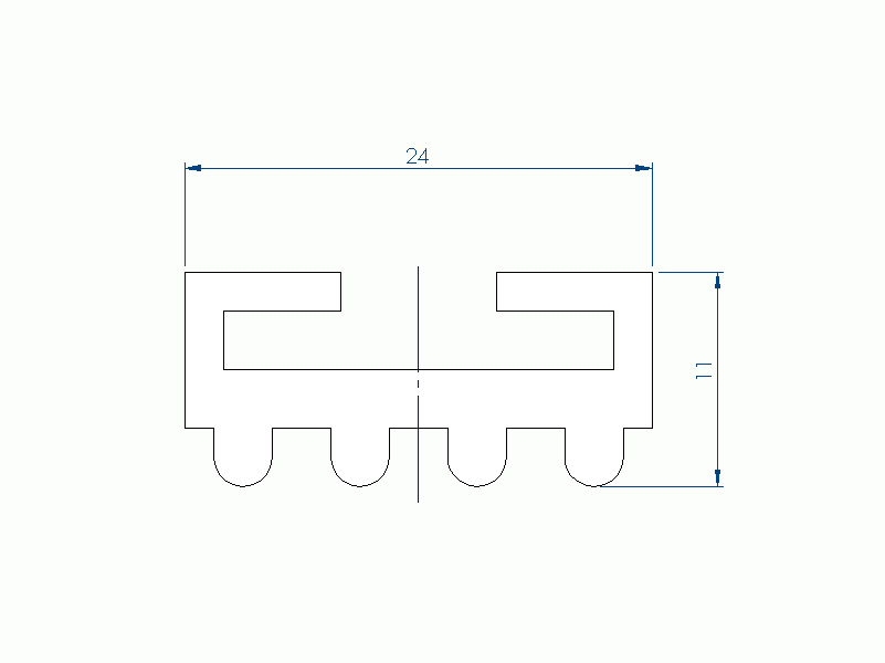 Silicone Profile P97850A - type format U - irregular shape