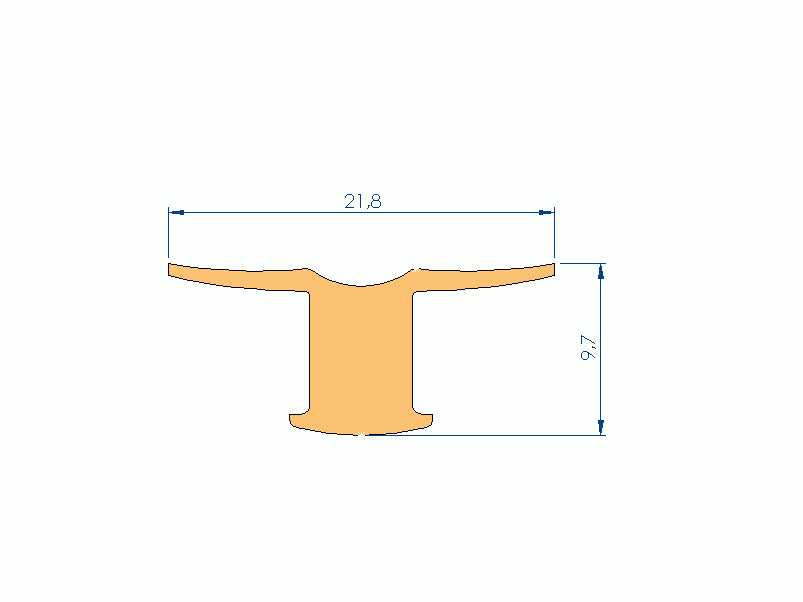 Silicone Profile P97940A - type format T - irregular shape