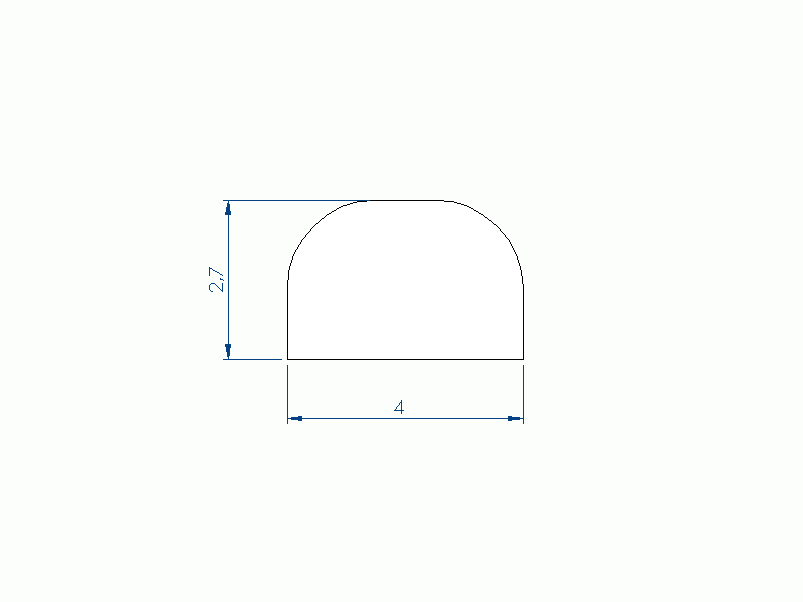 Silicone Profile P97951B - type format D - irregular shape