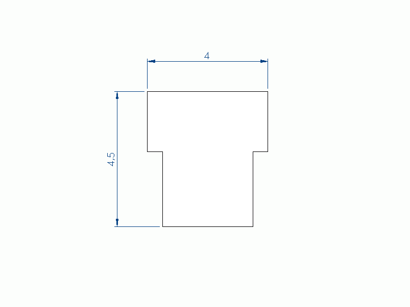 Silicone Profile P98381A - type format T - irregular shape