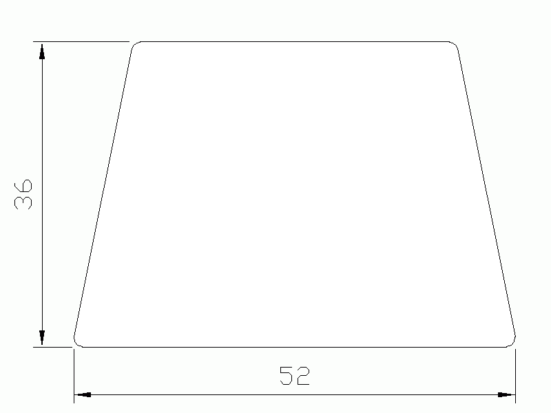 Silicone Profile P991Z1 - type format Trapezium - irregular shape