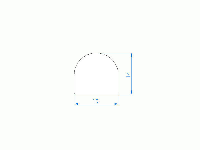 Silicone Profile PE11185CS - type format D - irregular shape