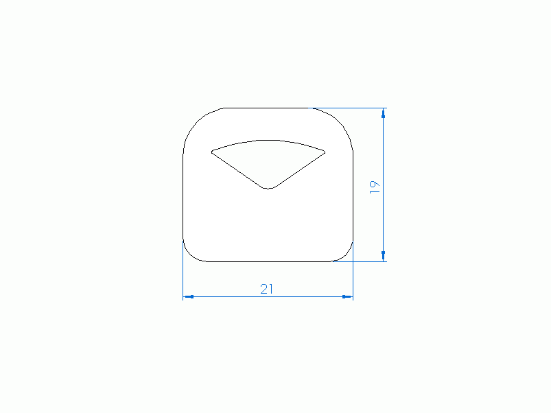 Silicone Profile PE1118CT - type format D - irregular shape