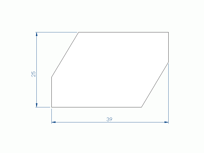 Silicone Profile PEWH25H10822DT - type format Trapezium - irregular shape