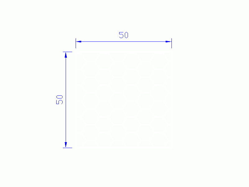 Silicone Profile PSE0,255050 - type format Sponge Square - regular shape