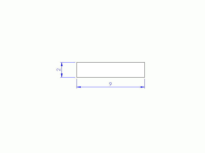 Silicone Profile PSTR600090020 - type format Rectangle - regular shape