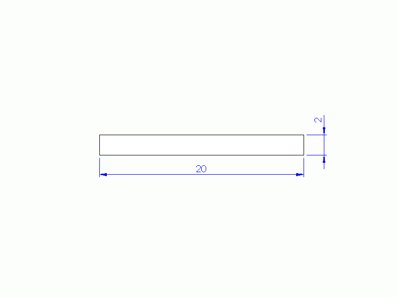 Silicone Profile PSTR700200020 - type format Rectangle - regular shape