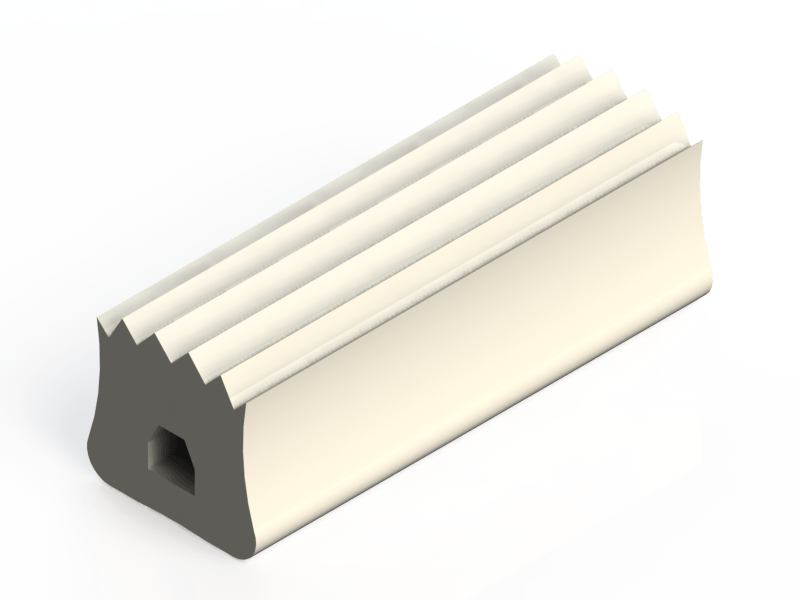 Perfil de Silicona P10 - formato tipo D - forma irregular