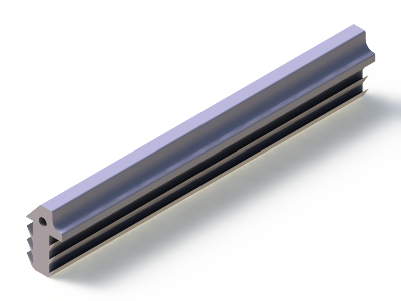 Perfil de Silicona P10899E - formato tipo Doble Agujero - forma irregular