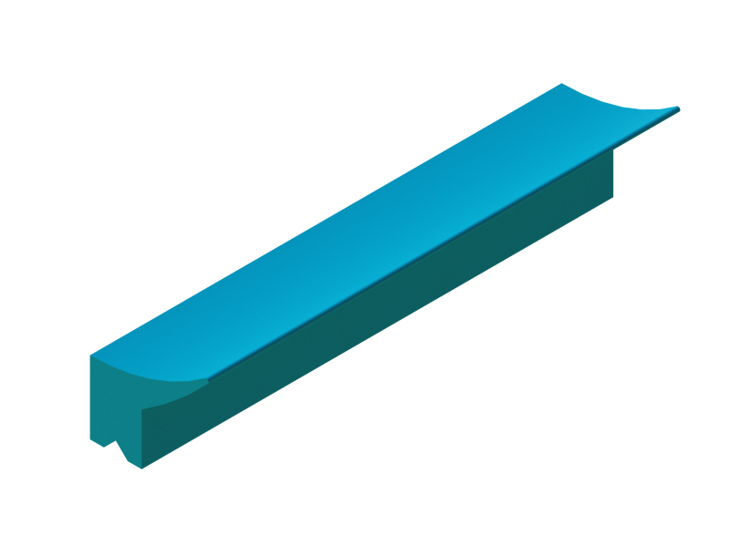 Perfil de Silicona P11185F - formato tipo Labiado - forma irregular