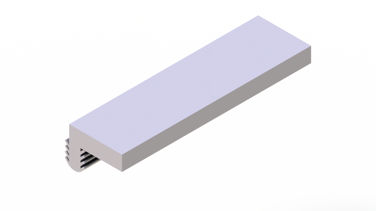 Perfil de Silicona P1152GN - formato tipo L - forma irregular